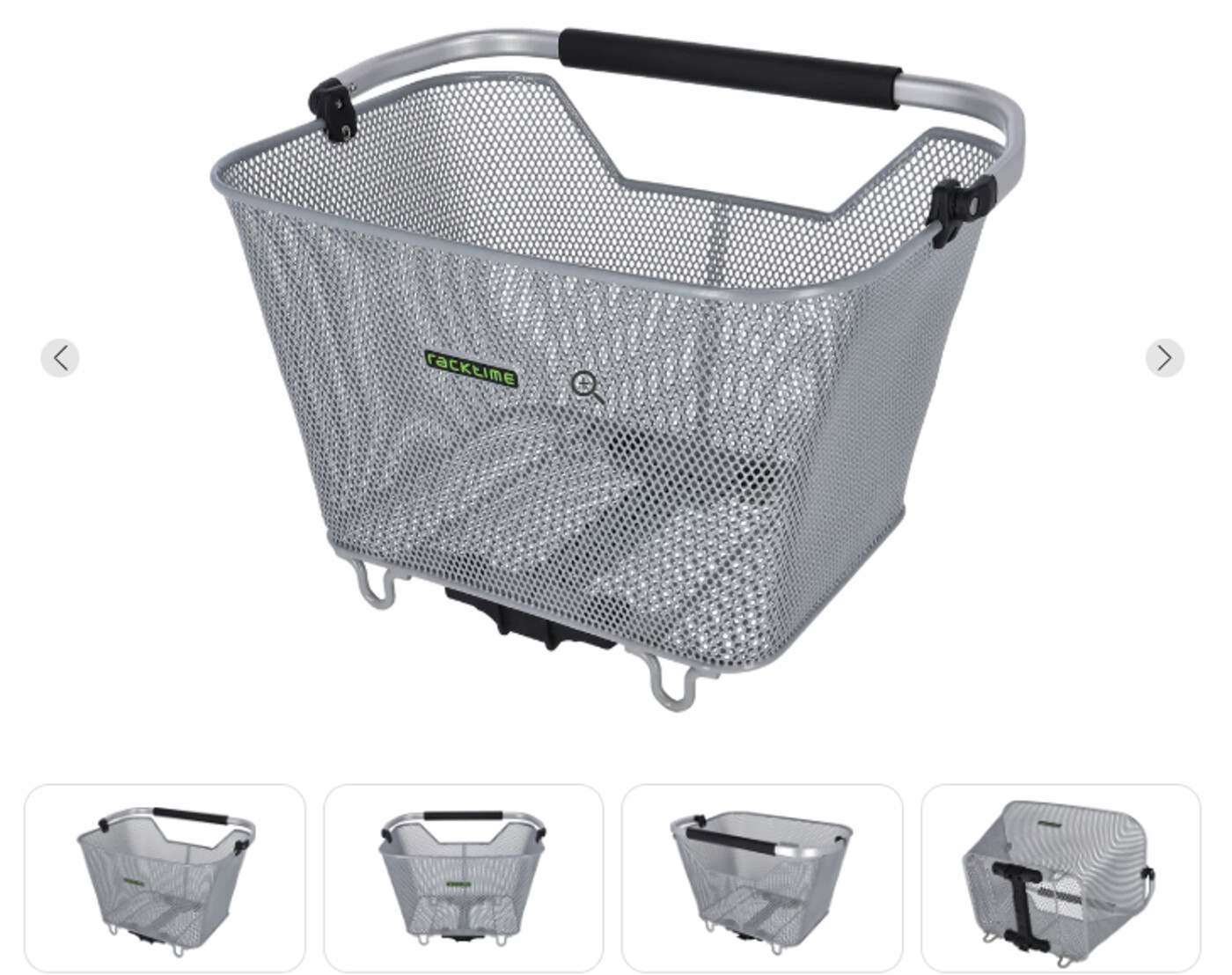 WINORA Racktime HR-Systemkorb Baskit Deluxe 2.0 45x33x30cm, silber, 23ltr, Snapit 2.0