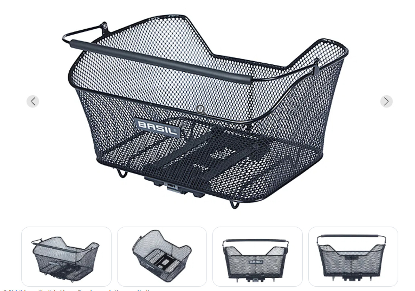 Basil HR-Korb Base M MIK schwarz, 14 ltr, 25x33x17cm, Stahl, MIK