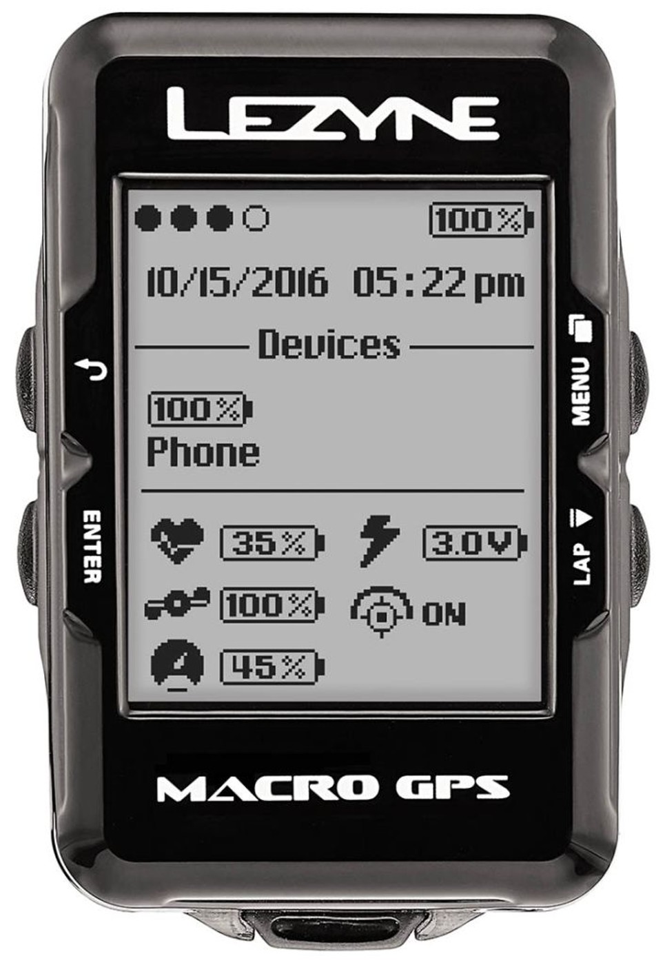 LEZYNE Radcomputer MACRO GPS HRSC schwarz