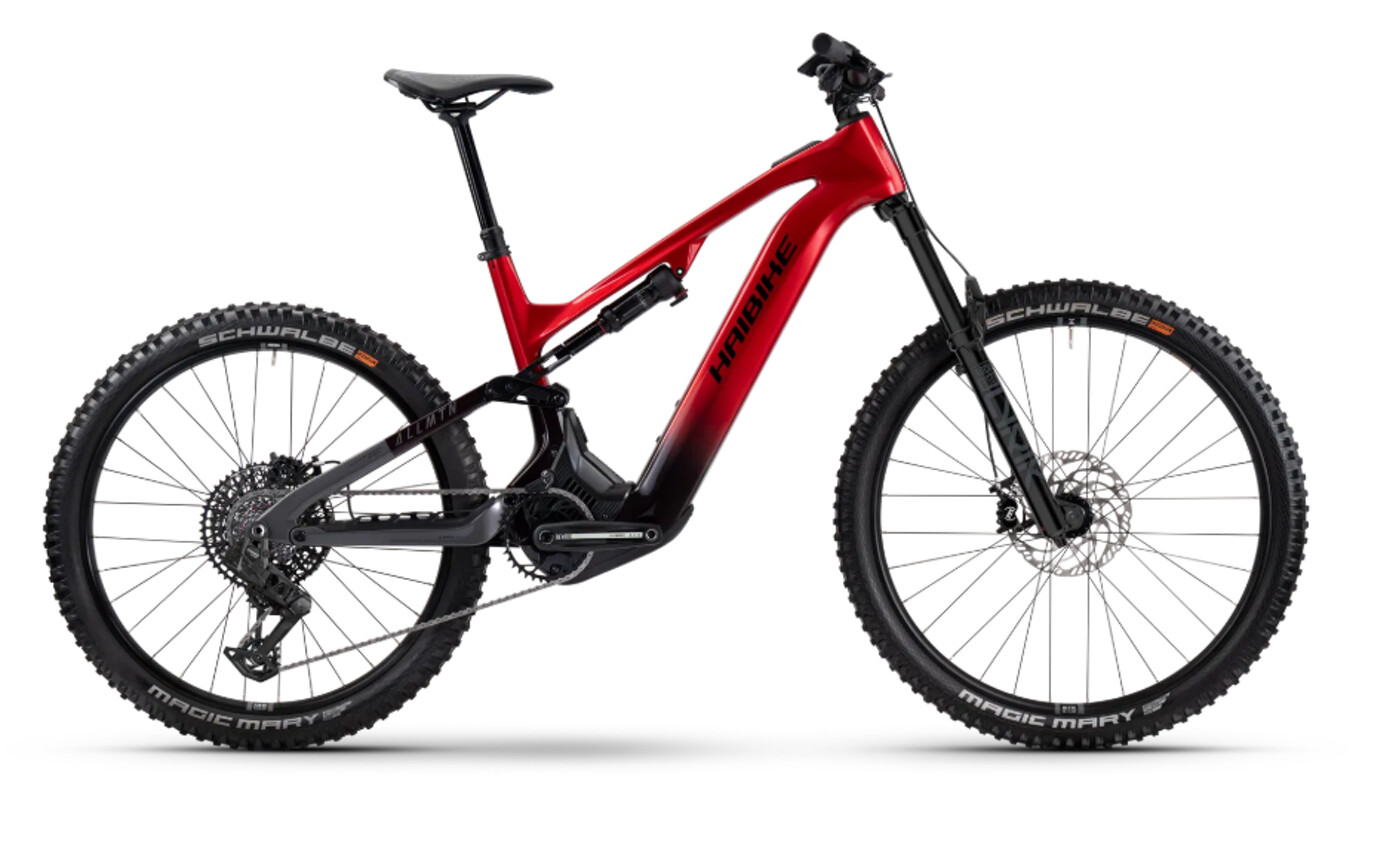 E-BIKE Haibike ALLMTN CF 9 High red/black/platinum glänzend